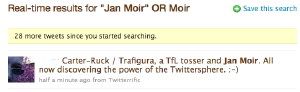 Twitter screen grab referring to Trafigura and Jan Moir