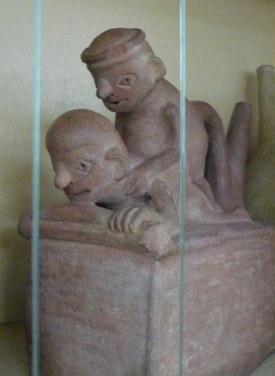 A gay couple ceramic in the Erotic Moche ceramics cupboard